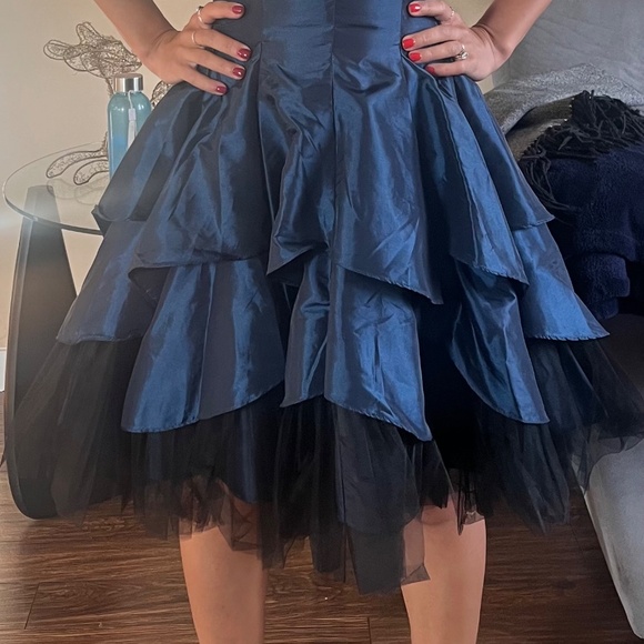 Strapless Navy Blue Formal Dress - Picture 4 of 5